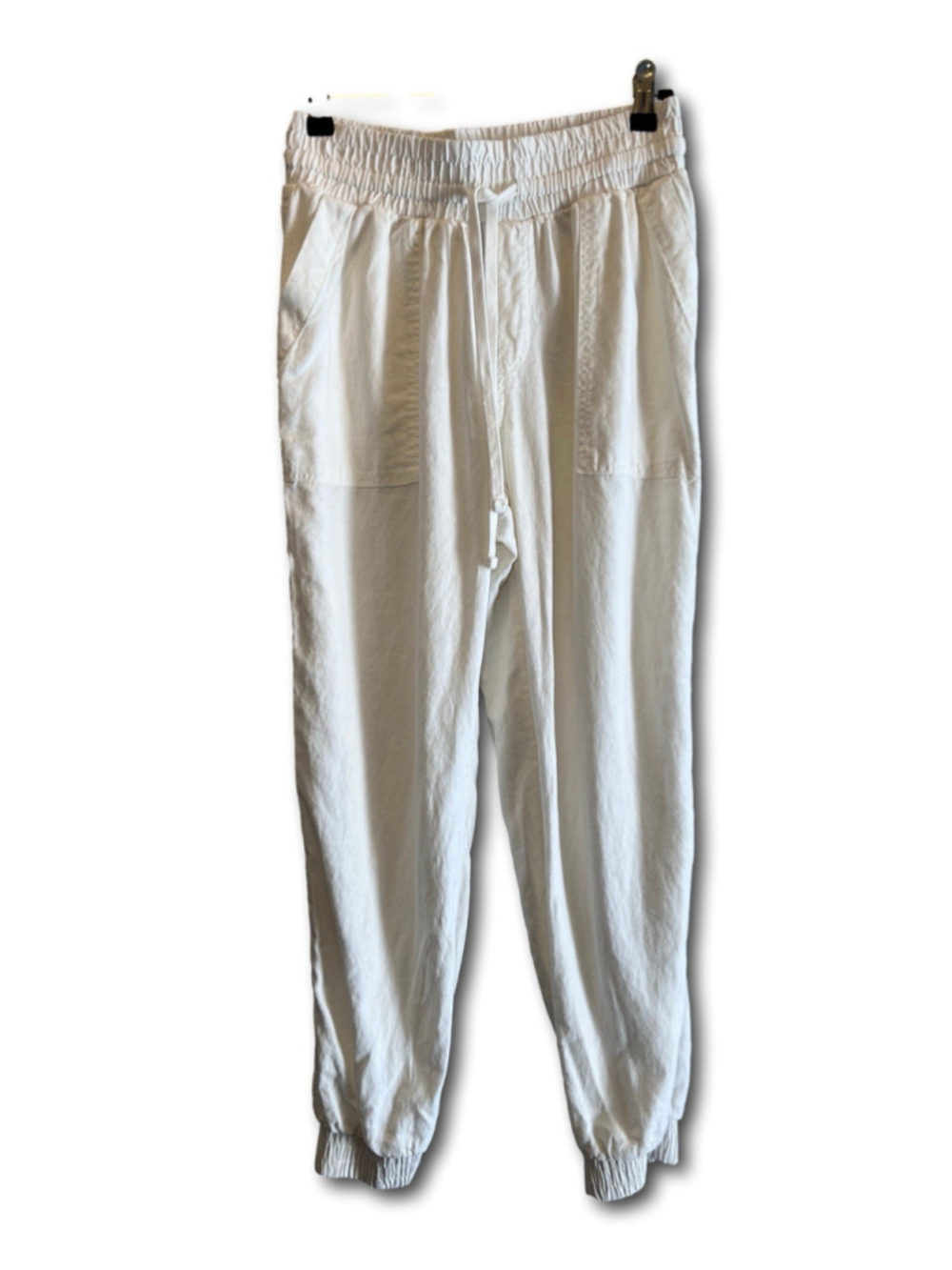 A New Day Linen Pants Joggers White Women’s Size Small Resort Wear Vacay